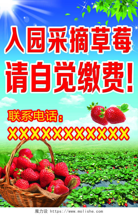 农家乐草莓宣传单
